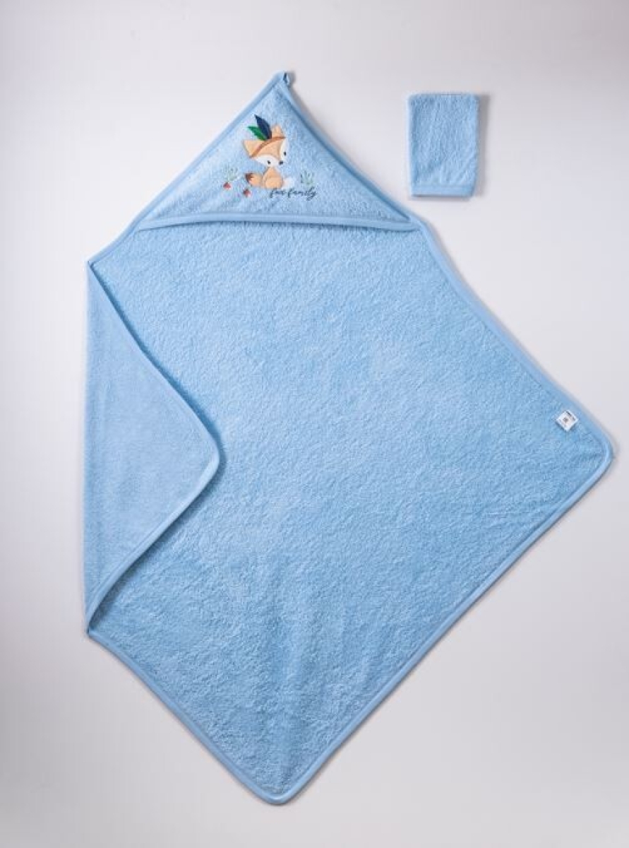 Towel and Bathrobe - Toptan Unisex Bebek 2'li Bornoz Seti 100x100 1072-367 - Brand: Ramel Kids - Kids & Bby Clothes From TheBS Kids Turkey
