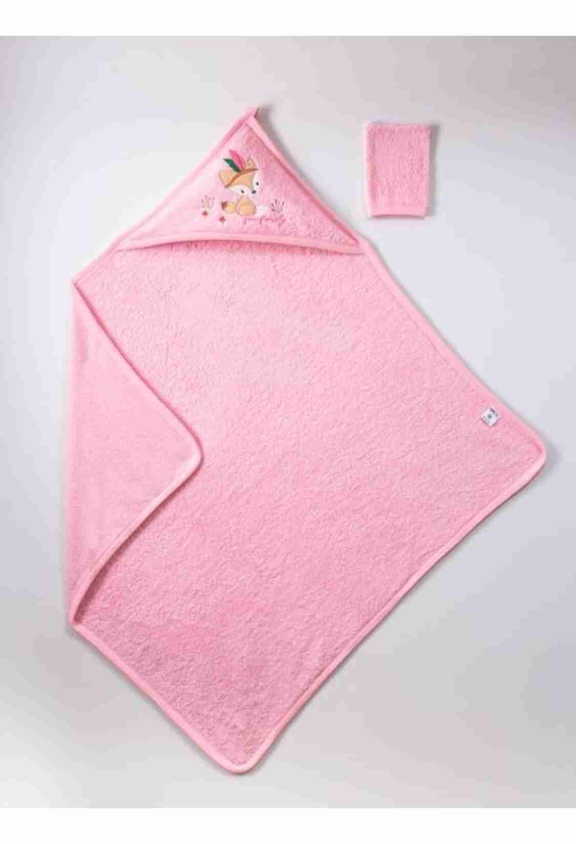 Towel and Bathrobe - Toptan Unisex Bebek 2'li Bornoz Seti 100x100 1072-367 - Brand: Ramel Kids - Kids & Bby Clothes From TheBS Kids Turkey