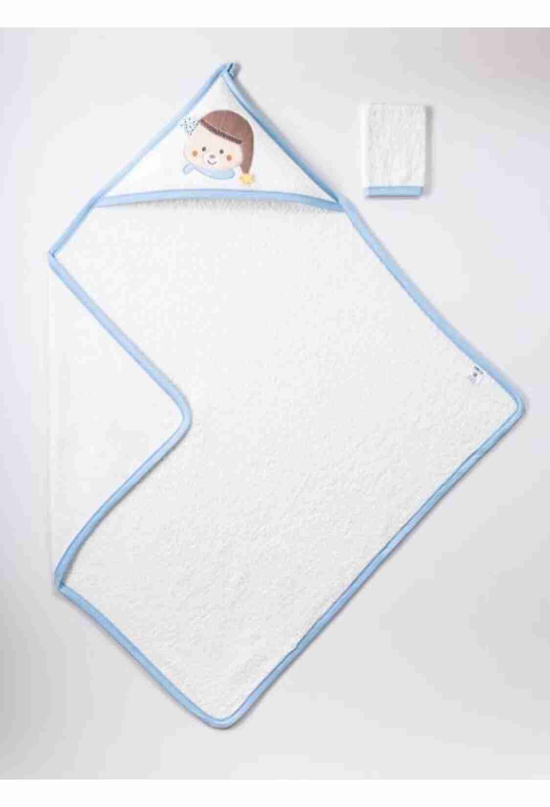 Towel and Bathrobe - Toptan Unisex Bebek 2'li Havlu Seti 100x100 cm 1072-365 - Brand: Ramel Kids - Kids & Bby Clothes From TheBS Kids Turkey