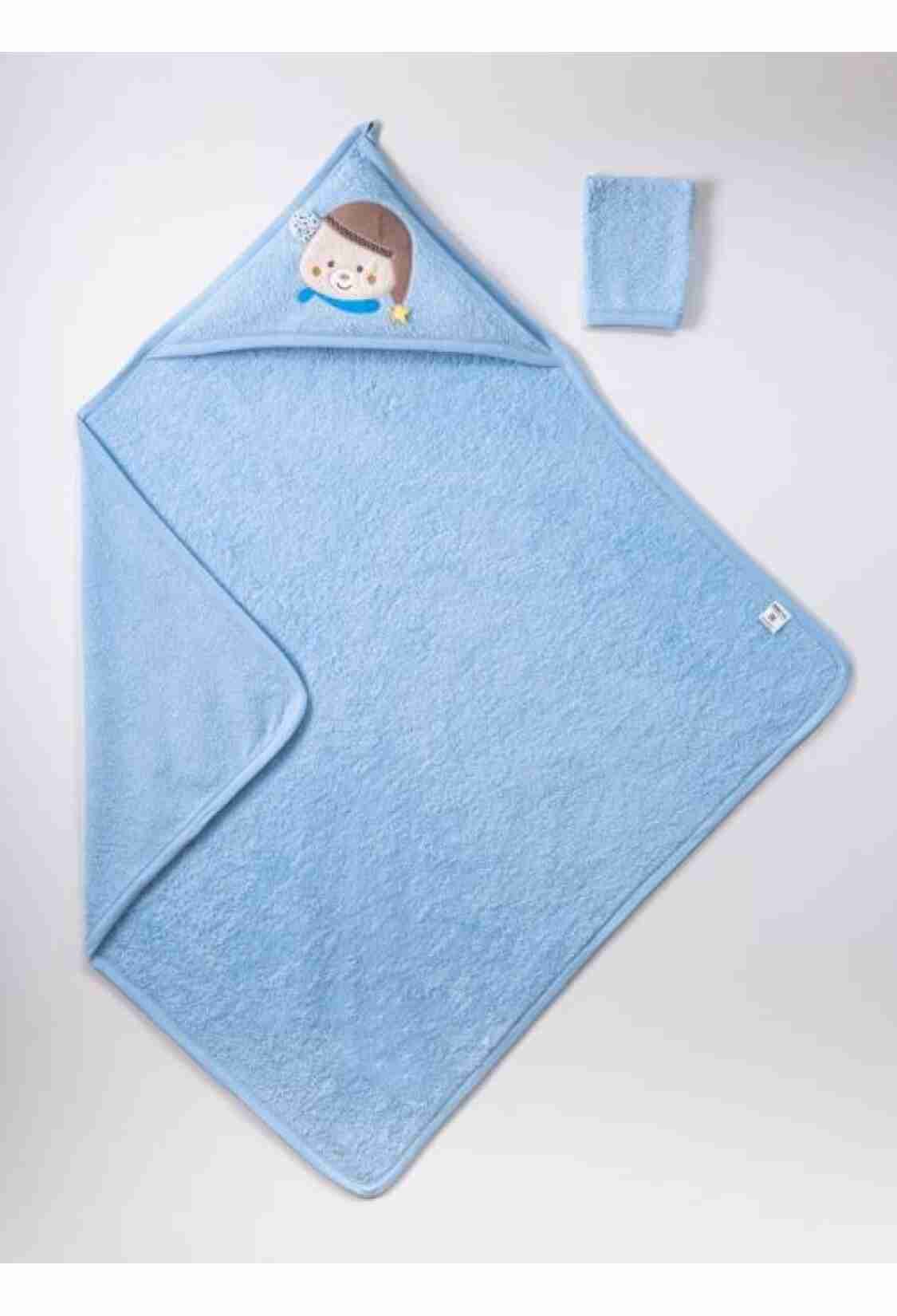 Towel and Bathrobe - Toptan Unisex Bebek 2'li Havlu Seti 100x100 cm 1072-365 - Brand: Ramel Kids - Kids & Bby Clothes From TheBS Kids Turkey