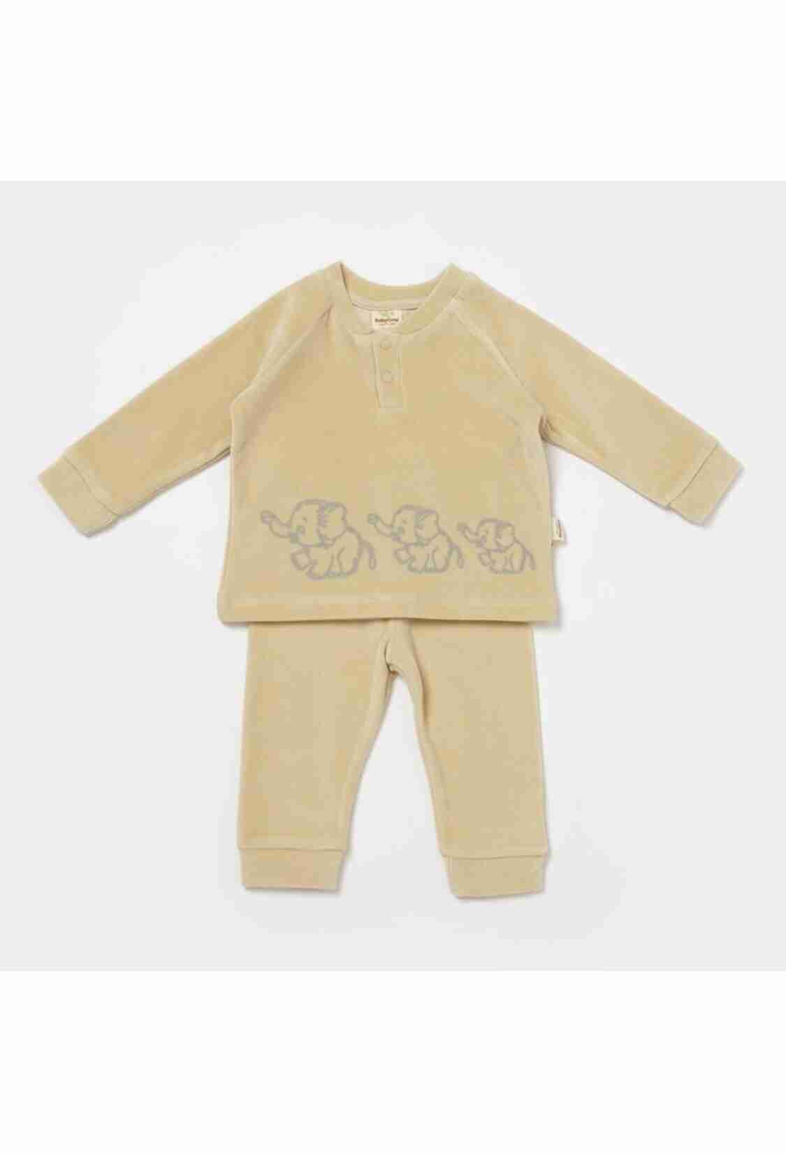 Baby Sets - Toptan Unisex Bebek 2'li Kadife Sweatshirt ve Pantolon Takımı 3-24M Baby Cosy 2022-CSYK6047 - Brand: BabyCosy - Kids & Bby Clothes From TheBS Kids Turkey