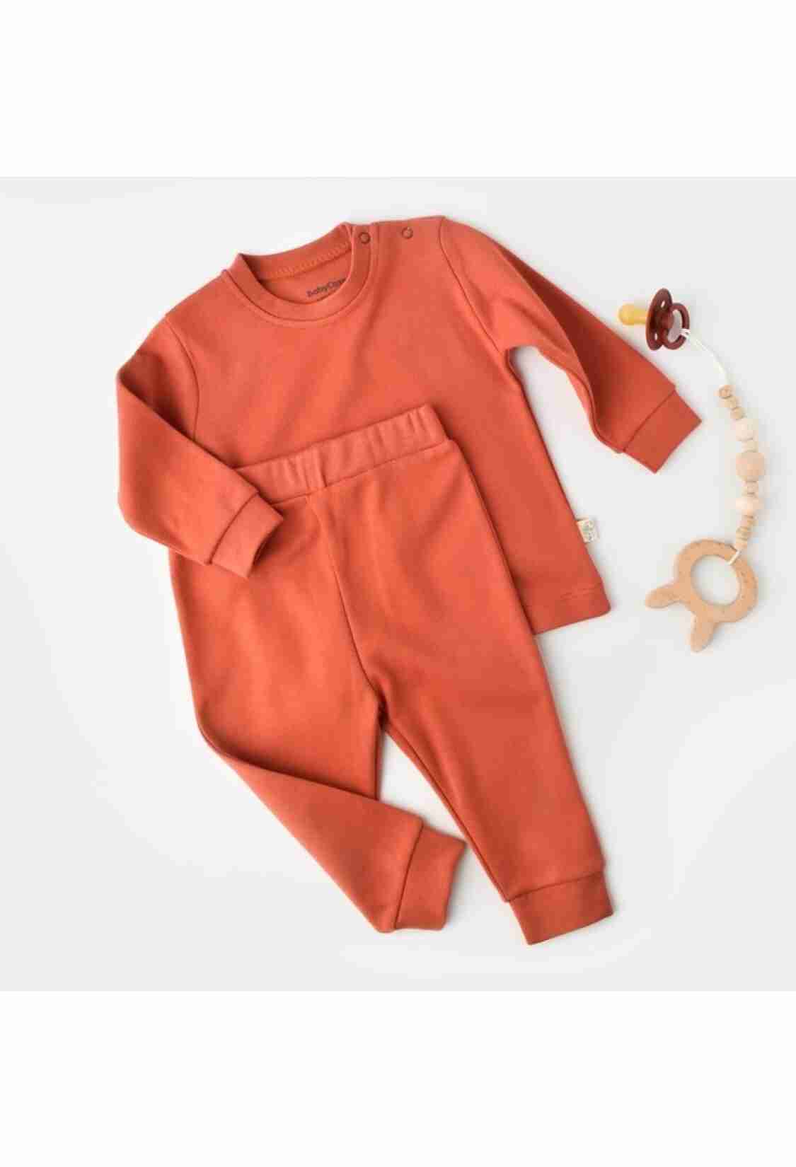 Baby Sets - Toptan Unisex Bebek 2'li Sweatshirt ve Pantolon Takımı %100 Organik Pamuk 3-24M Baby Cosy 2022-CSY30 - Brand: BabyCosy - Kids & Bby Clothes From TheBS Kids Turkey