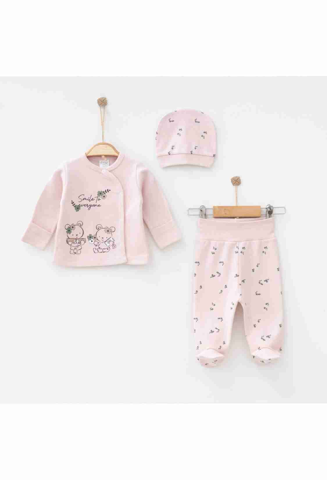 Newborn - Toptan Unisex Bebek 3'lü Yenidoğan Takımı 0-3M 2043-0014 - Brand: Gümüş Baby - Kids & Bby Clothes From TheBS Kids Turkey