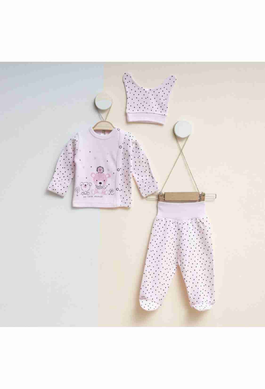 Newborn - Toptan Unisex Bebek 3'lü Yenidoğan Takımı 0-3M 2043-0015 - Brand: Gümüş Baby - Kids & Bby Clothes From TheBS Kids Turkey