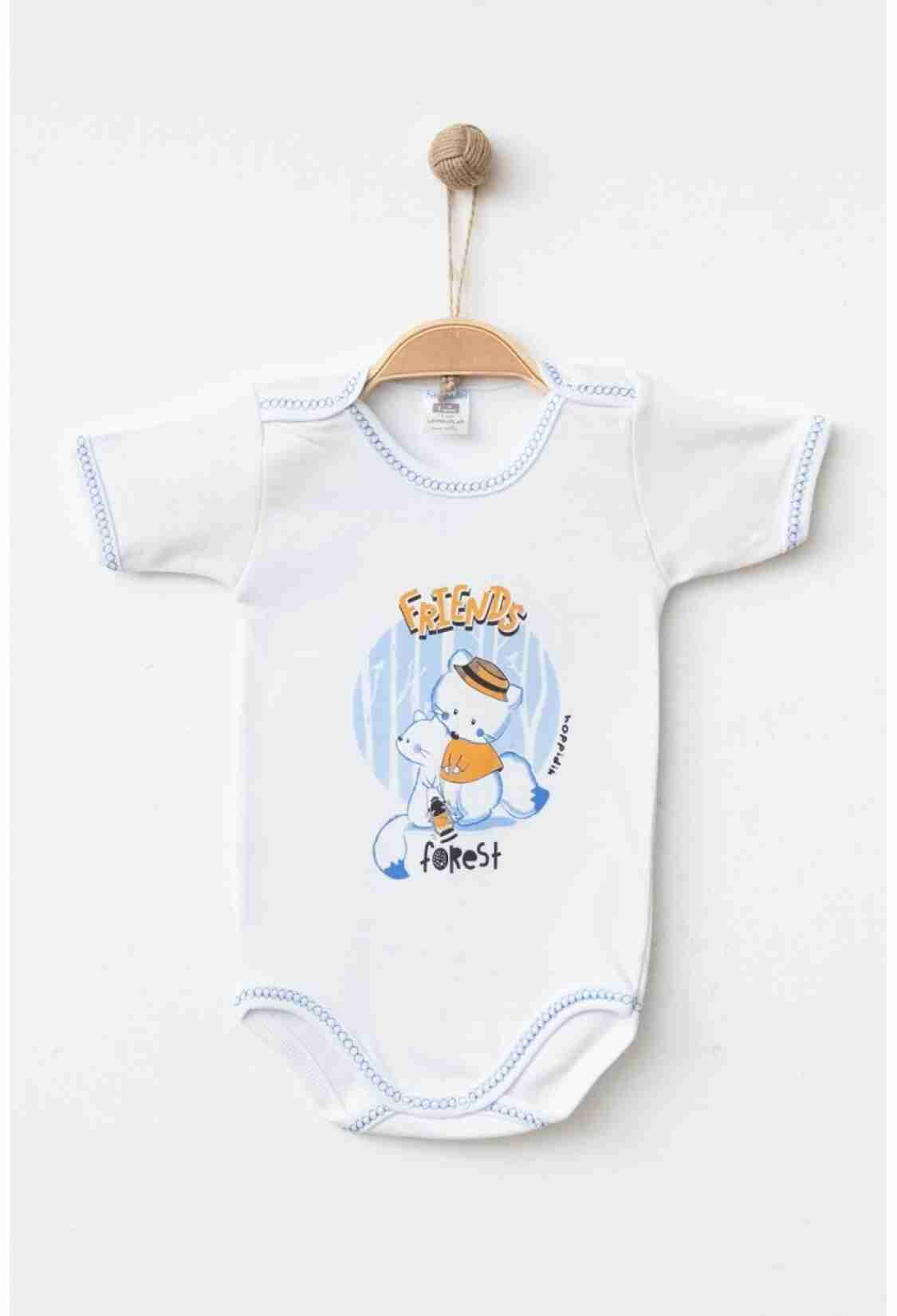 Newborn - Toptan Unisex Bebek Çıtçıtlı Badi 9-18M 2017-7135 - Brand: Hoppidik - Kids & Bby Clothes From TheBS Kids Turkey