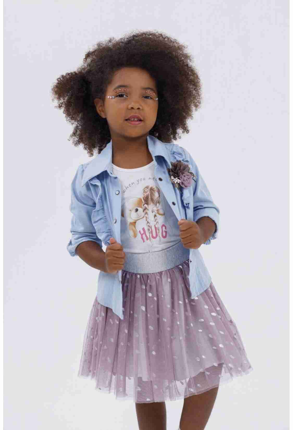 Girls' Suits - Toptana Kız Çocuk 3'lü Ceket Tişört ve Etek Takım 2-6Y 1055-5311 - Brand: Miss Lore - Kids & Bby Clothes From TheBS Kids Turkey