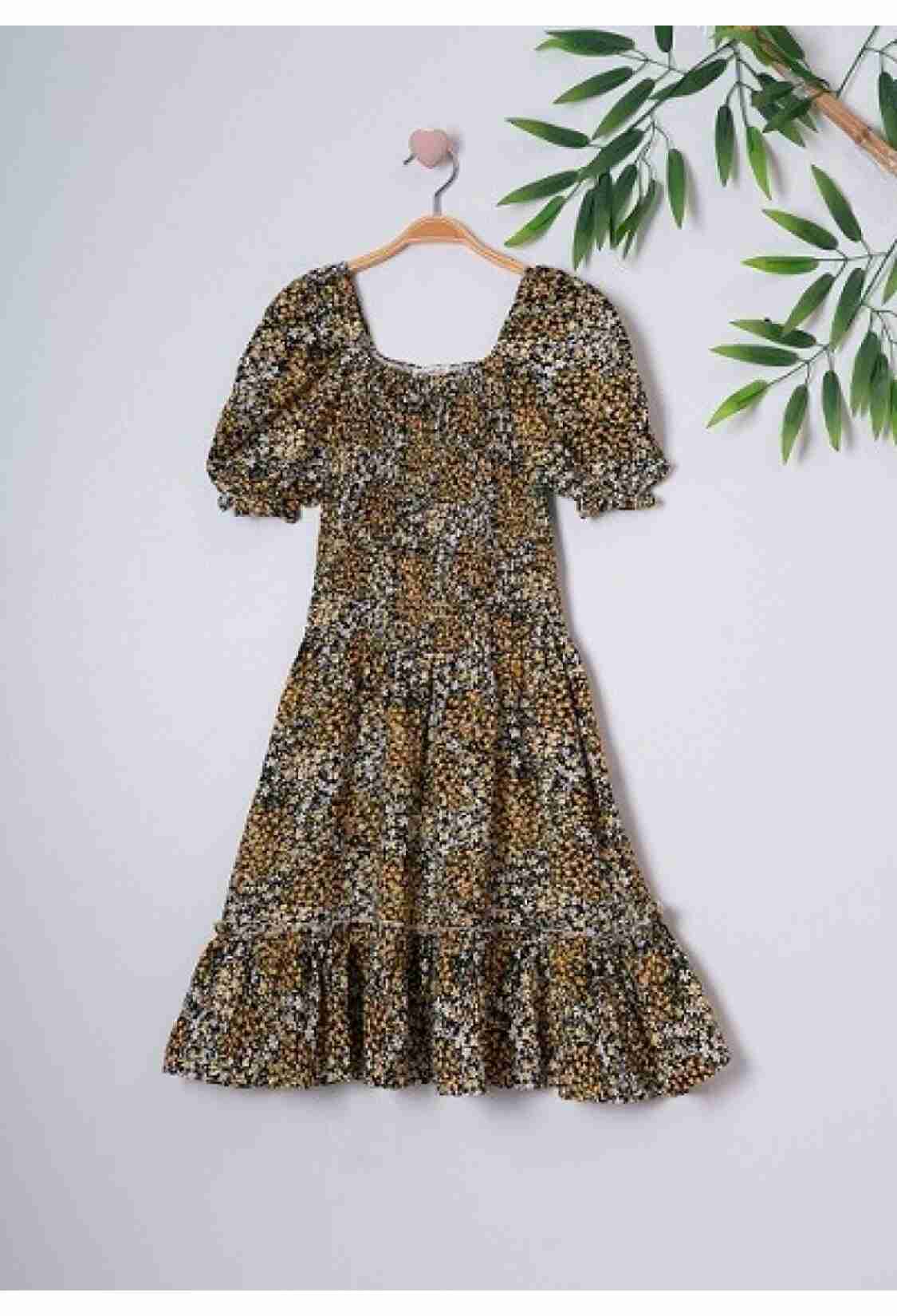 Girl's Dress - Vıscon Gipe Lastikli Elbise 1016-221026 - Brand: Büşra Bebe - Kids & Bby Clothes From TheBS Kids Turkey